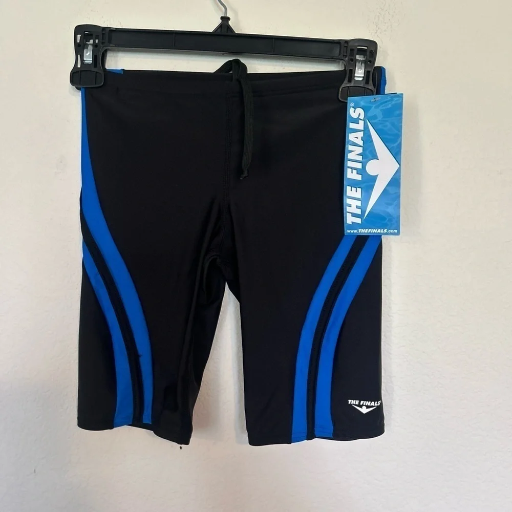 NWT The Finals Men's Black and Blue Swim Jammers Size 28